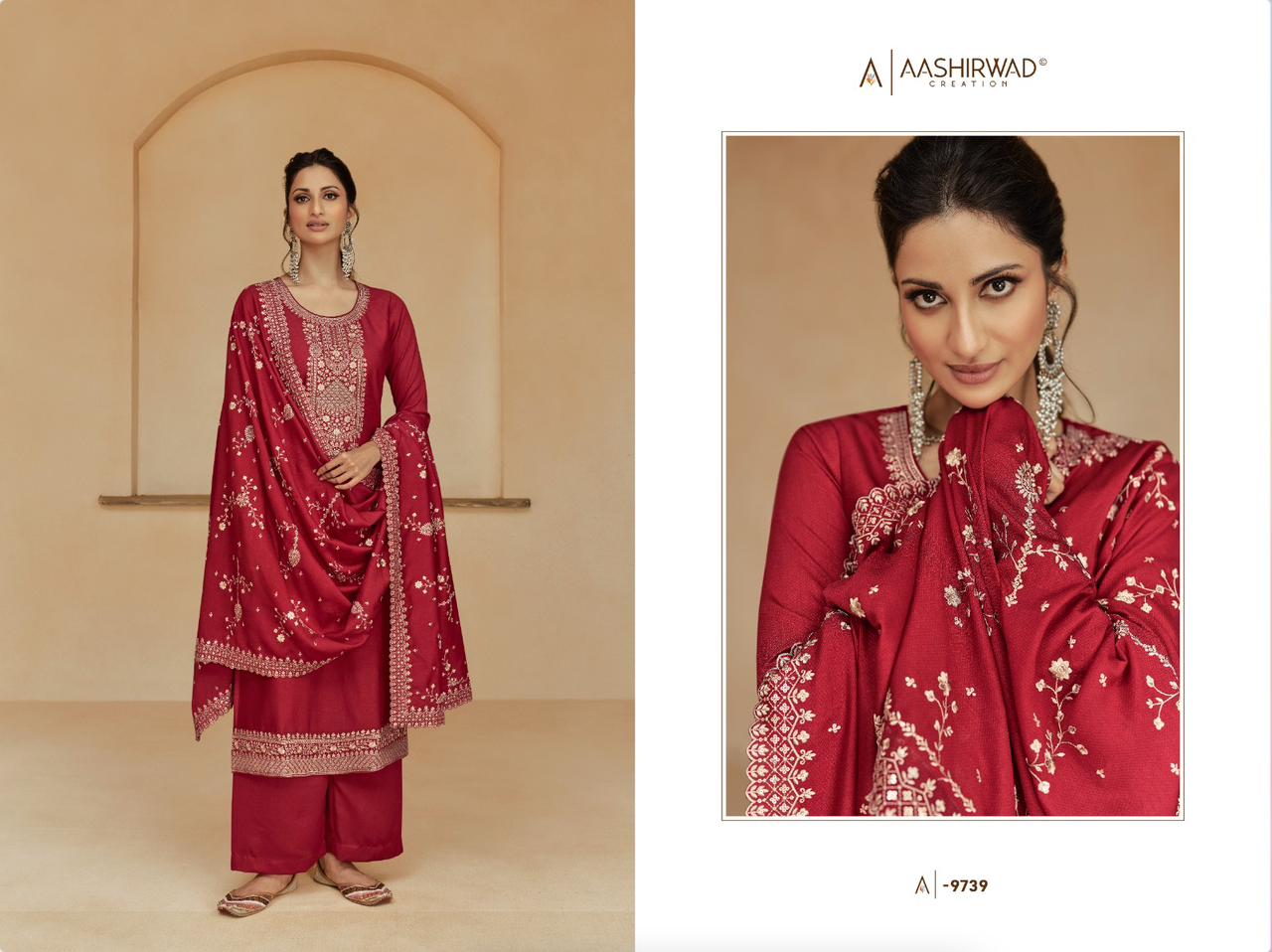 Aashirwad Gulkand Glory Silk Wedding Salwar Suits Catalog
